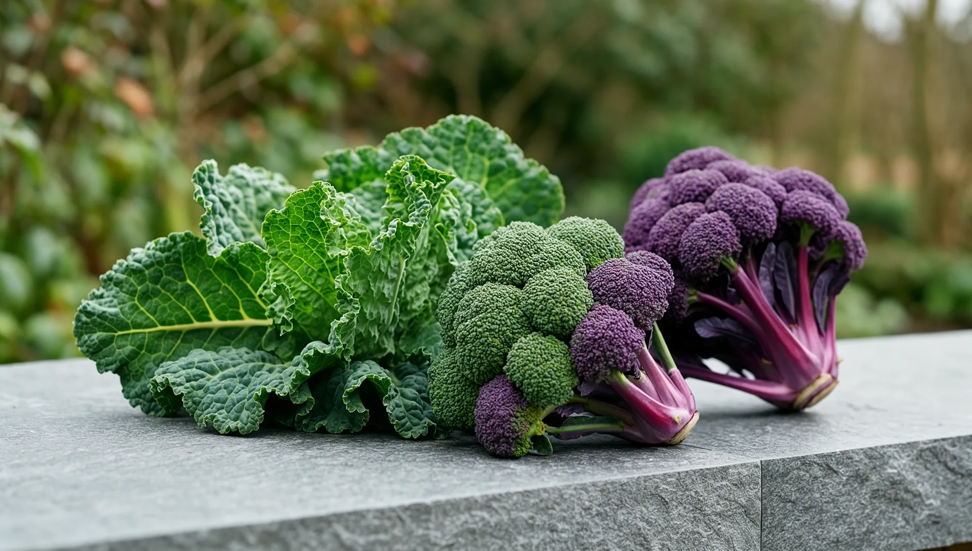 Seasonal UK produce textures against clean architectural lines